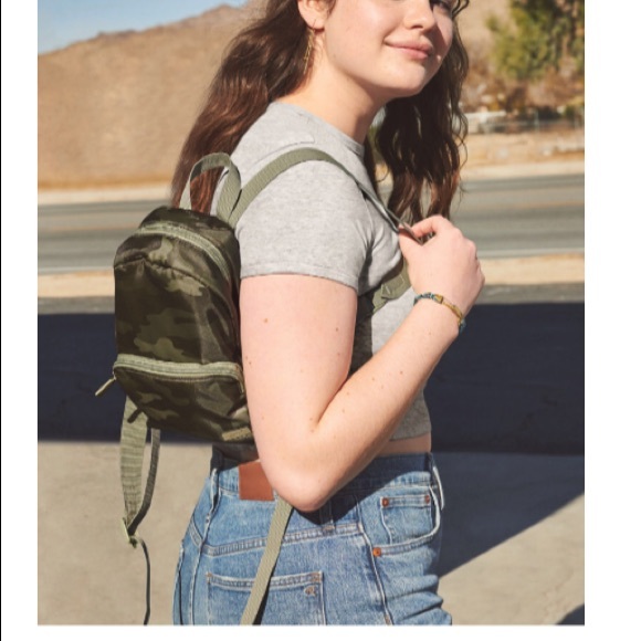 PINK RIPSTOP MINI BACKPACK NWT blue tropical flora - Picture 3 of 3